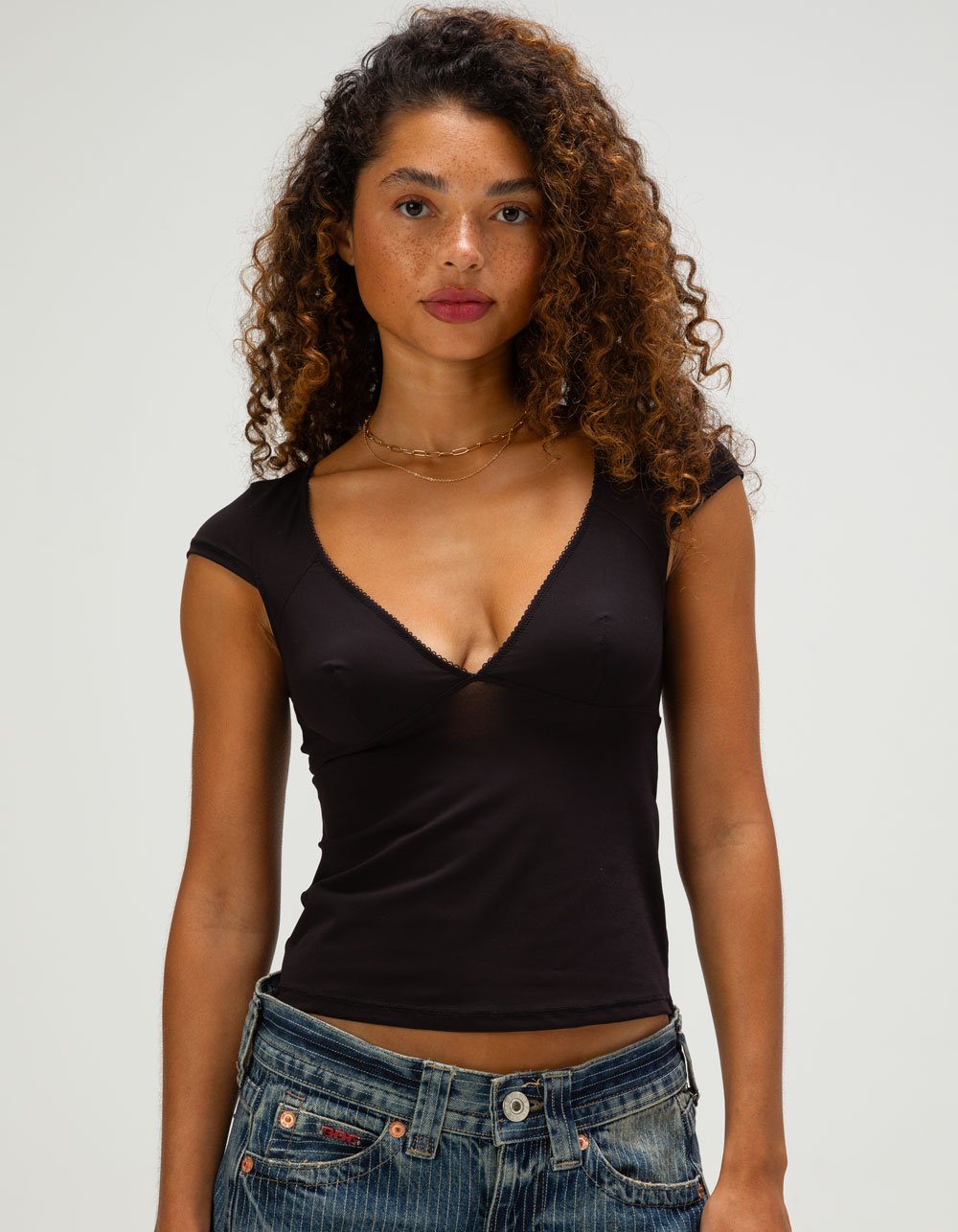BDG Urban Outfitters Je T'aime Womens Cap Sleeve Top