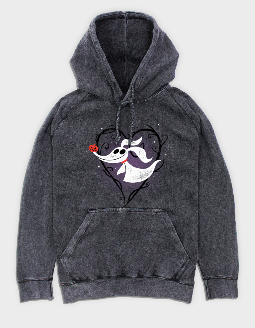 THE NIGHTMARE BEFORE CHRISTMAS Heart Zero Unisex Hoodie - BLACK