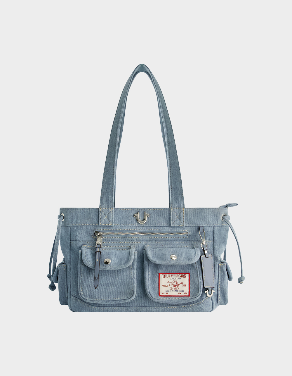 TRUE RELIGION Multi-Pocket Denim Tote Bag - DENIM