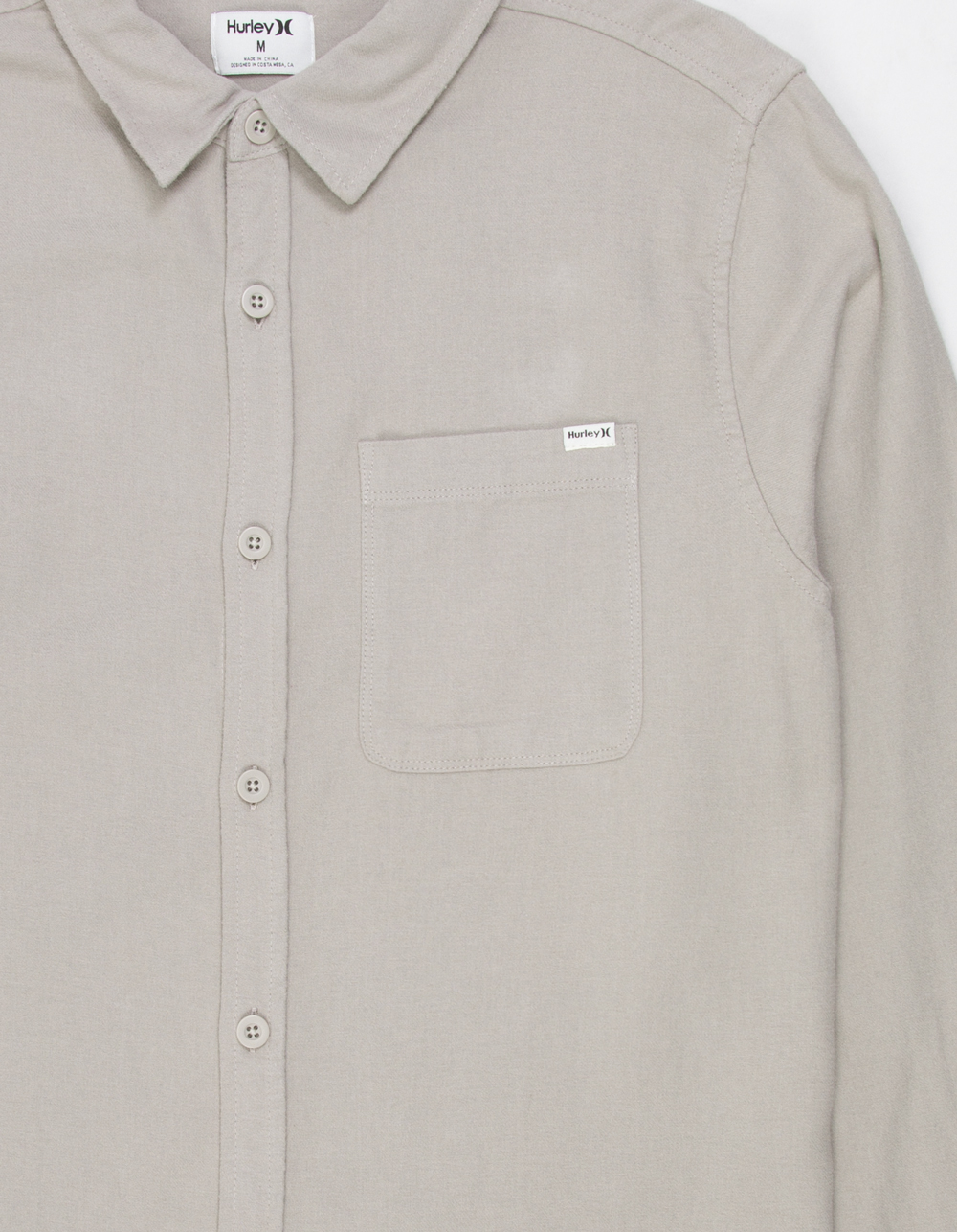 HURLEY Portland Organic Mens Flannel - GRAY