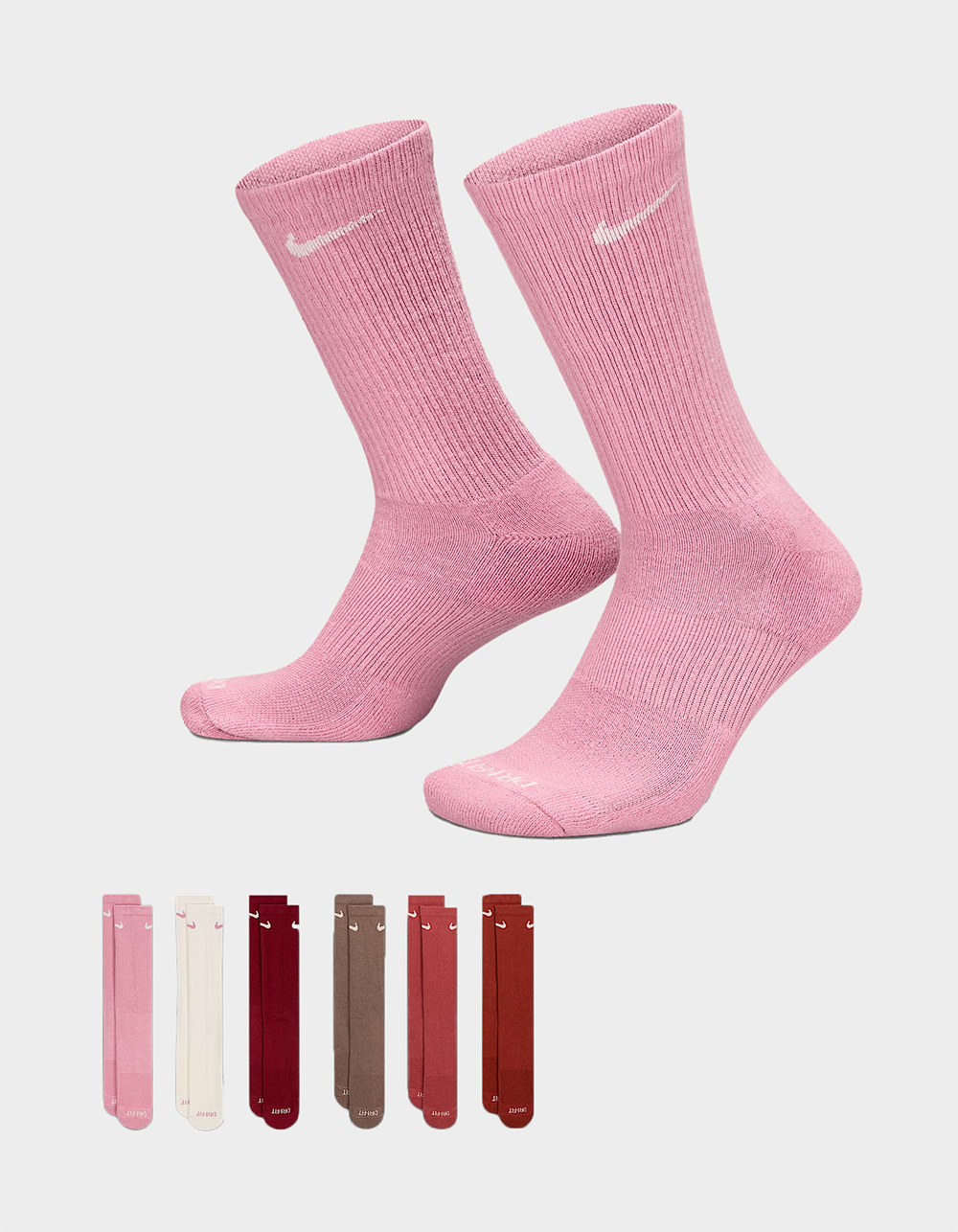 NIKE Everyday Plus Cushioned 6 Pack Crew Socks - Cream Combo