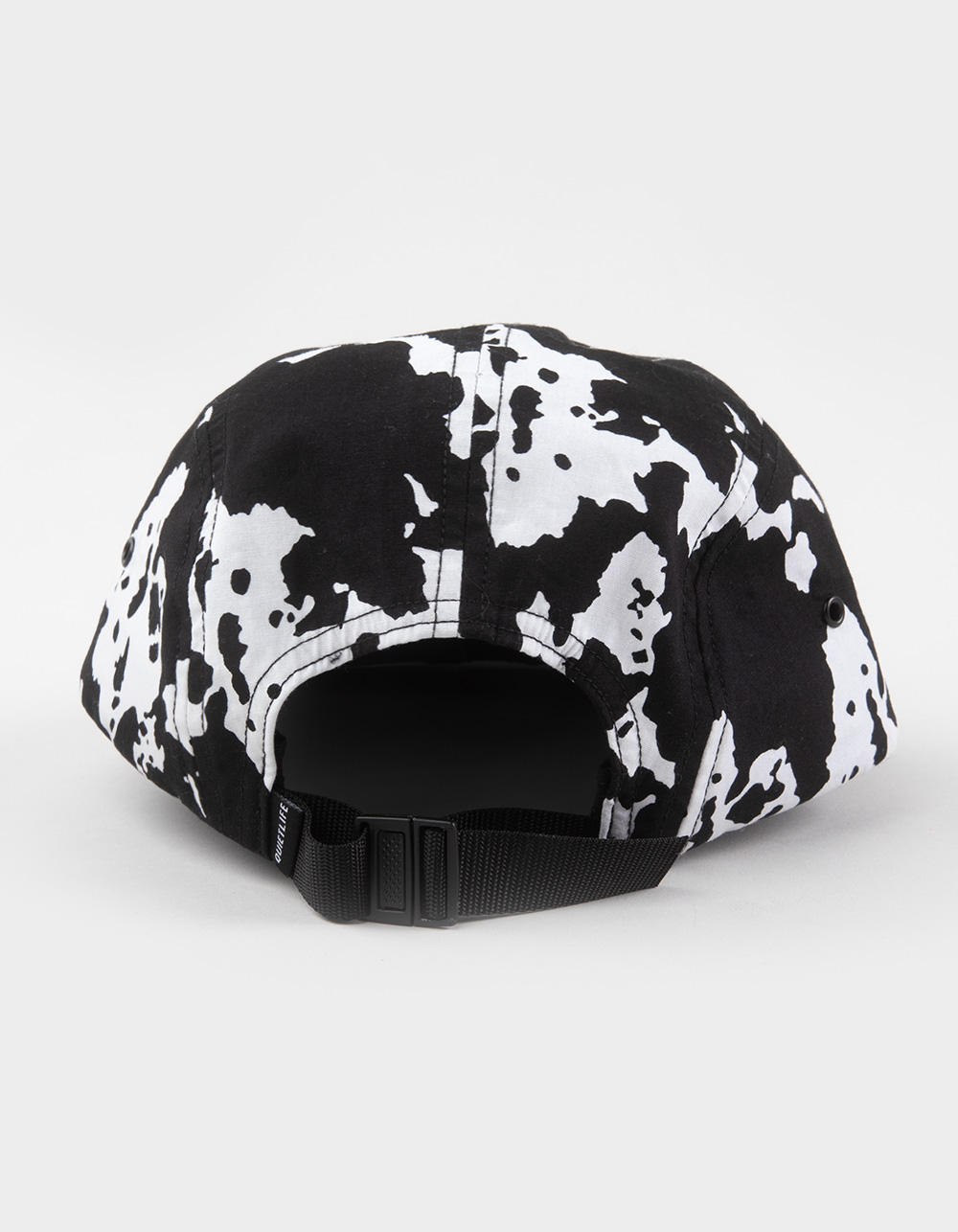 THE QUIET LIFE Cow 5 Panel Strapback Hat - BLK/WHT
