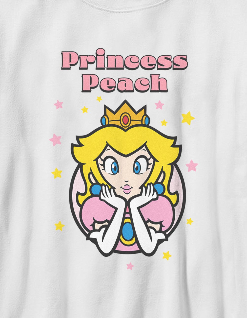 SUPER MARIO Princess Peach Stars Unisex Kids Tee - WHITE