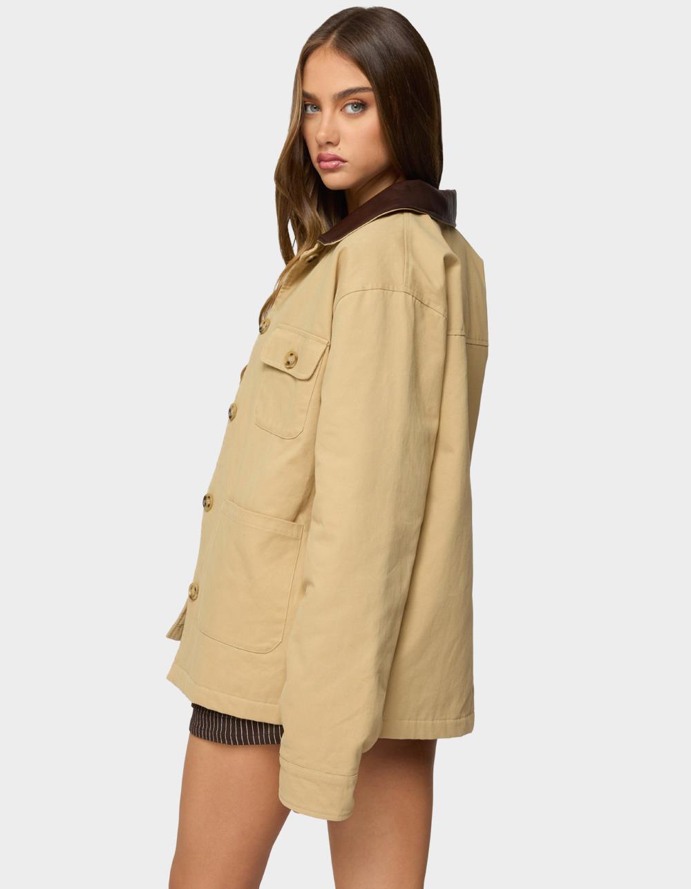 EDIKTED Harper Barn Coat - RUST