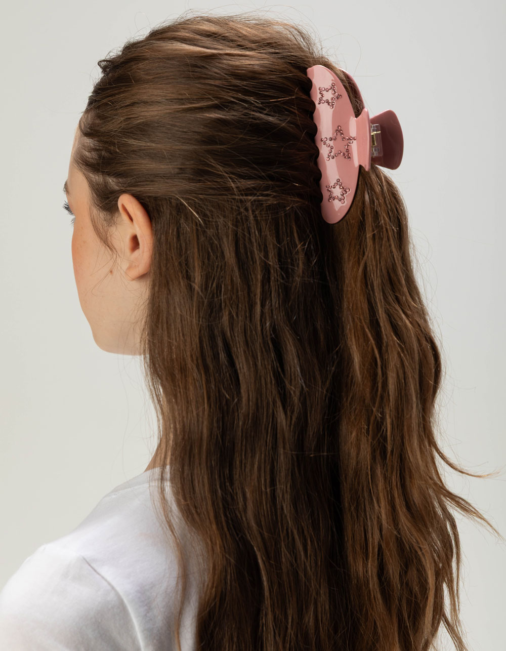 FULL TILT Star Rhinestone Claw Clip - PINK