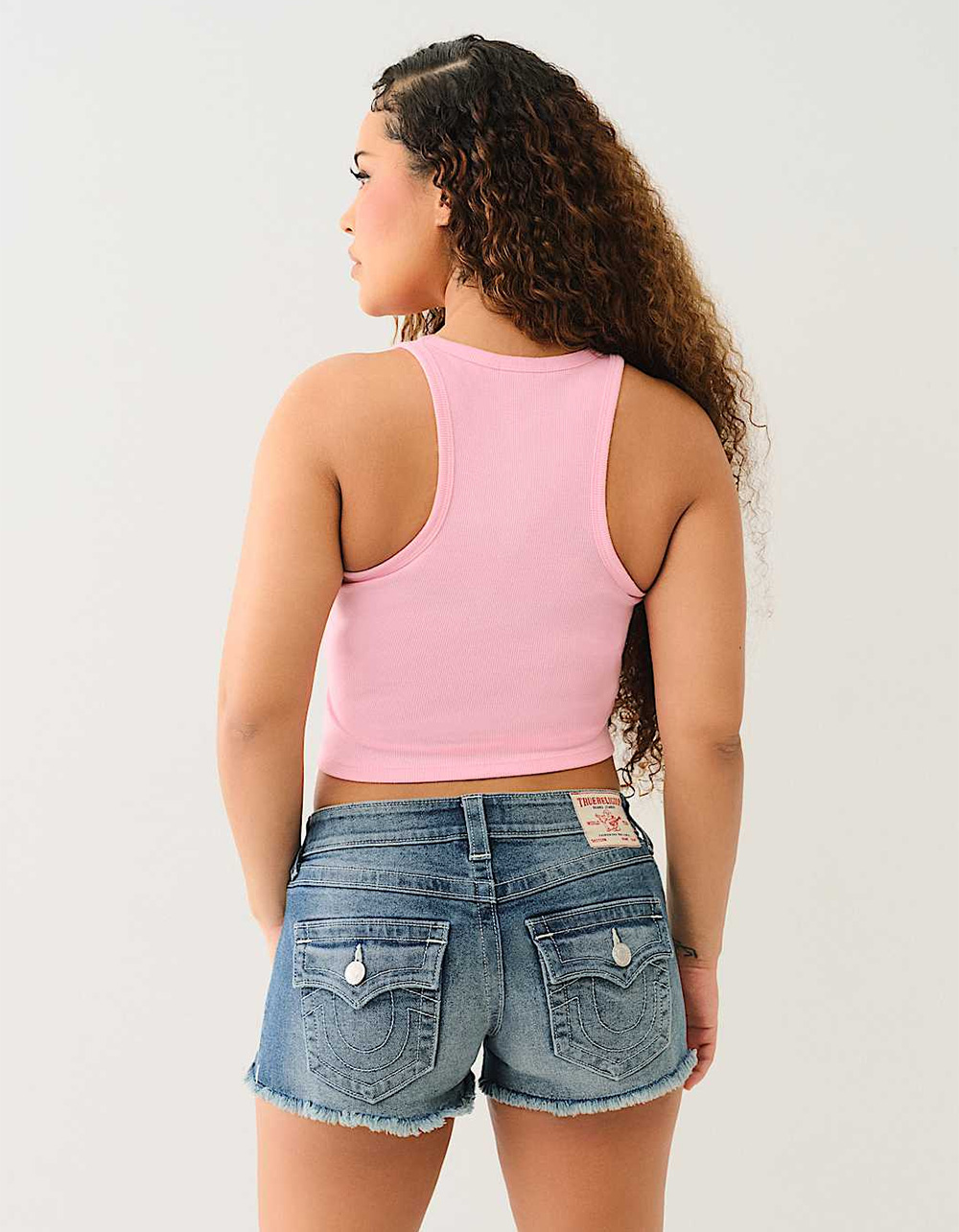 TRUE RELIGION Ribbed Buddha Logo Womens Tank Top