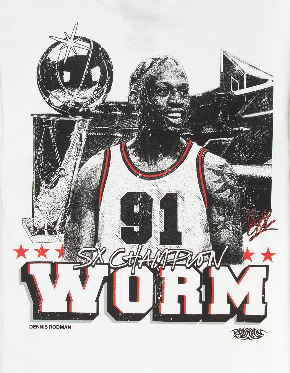 RODMAN 5X Champion Mens Boxy Tee - WHITE