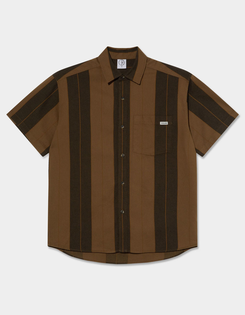 POLAR SKATE CO. Mitchell Mens Button Up Shirt - BROWN COMBO