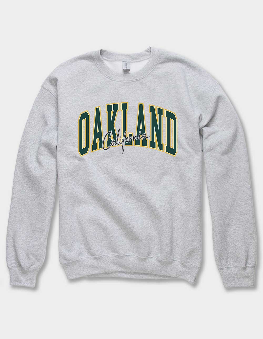 OAKLAND California Script Unisex Crewneck Sweatshirt - HEATHER GRAY