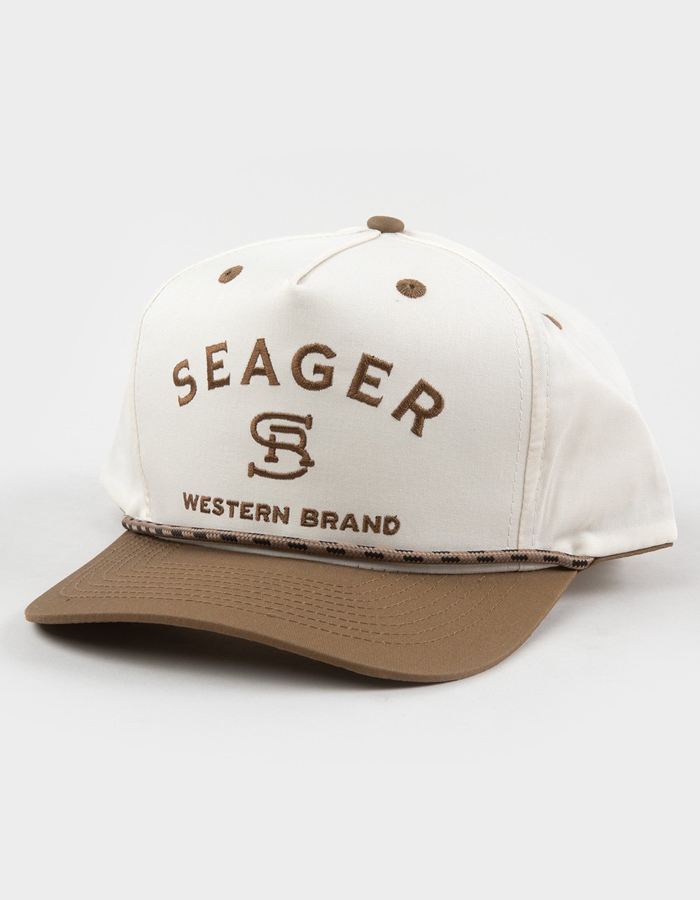 SEAGER Branded Snapback Hat - Cream Combo