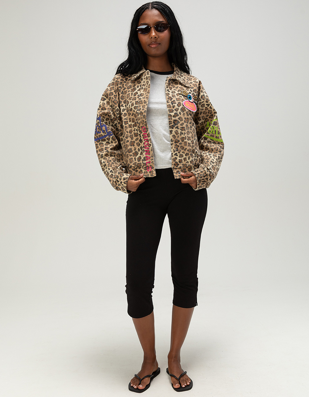 VON DUTCH LEOPARD Womens Bomber Jacket