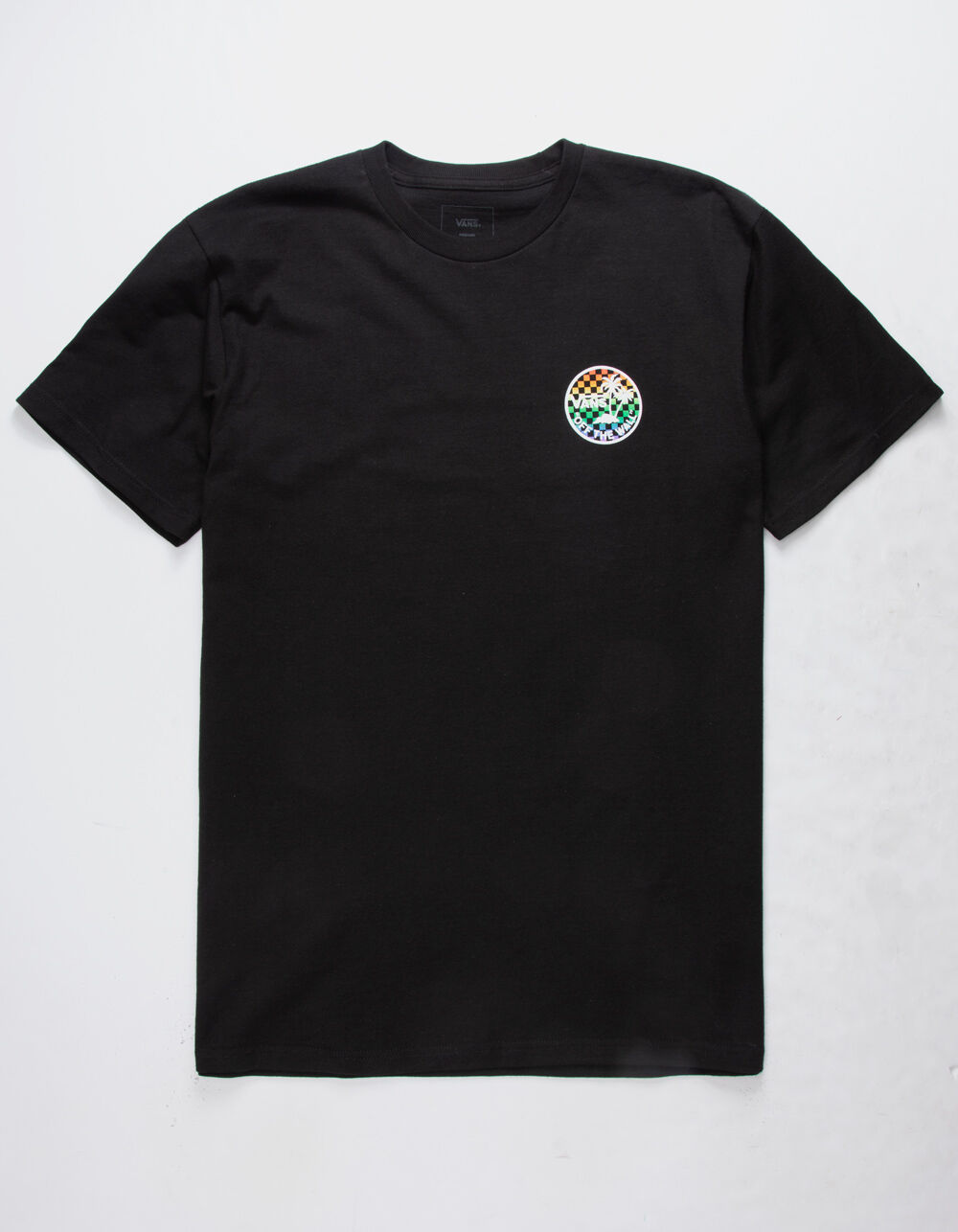 VANS Rainbow Check Palm Black Mens T-Shirt - BLACK | Tillys