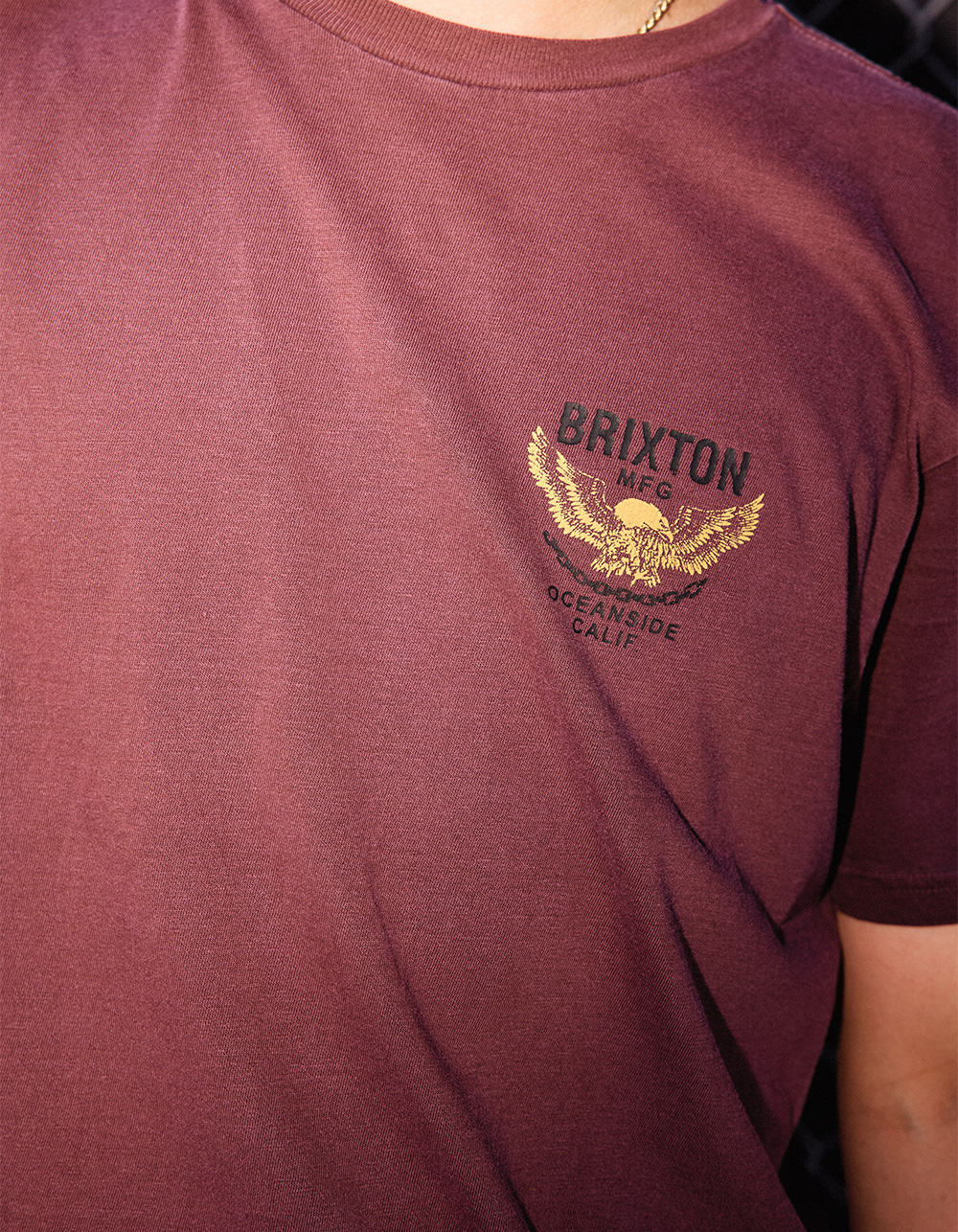 BRIXTON Waller Mens Tee - BURGUNDY