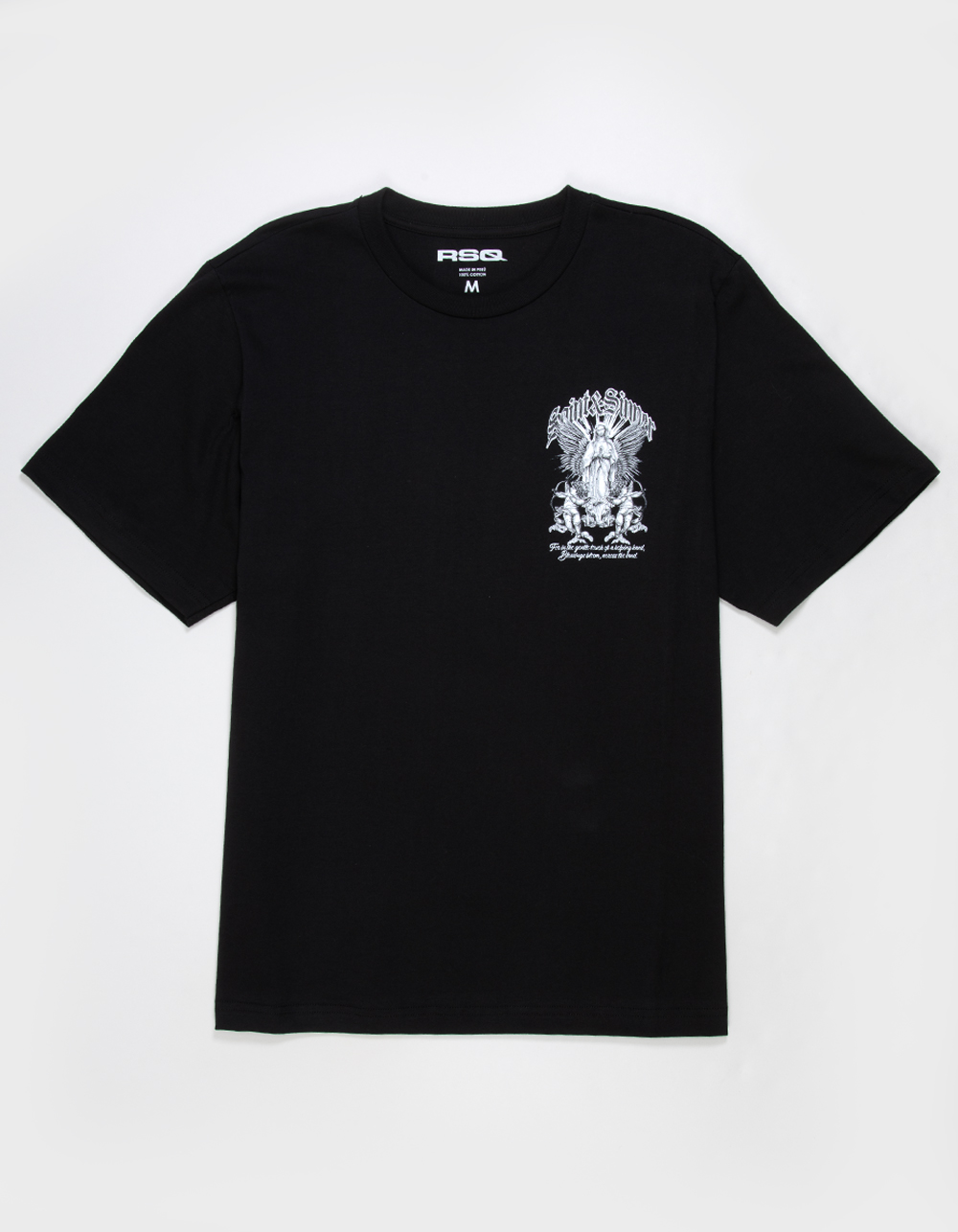 RSQ Mens Saint & Sinner Tee - BLACK