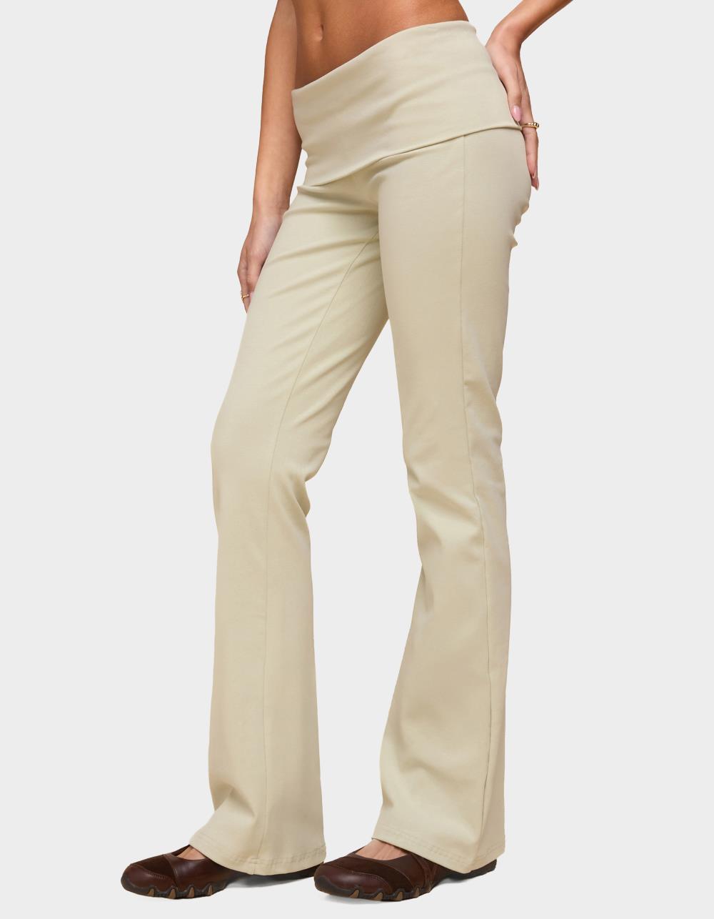 EDIKTED Ivanne Foldover Flared Pants