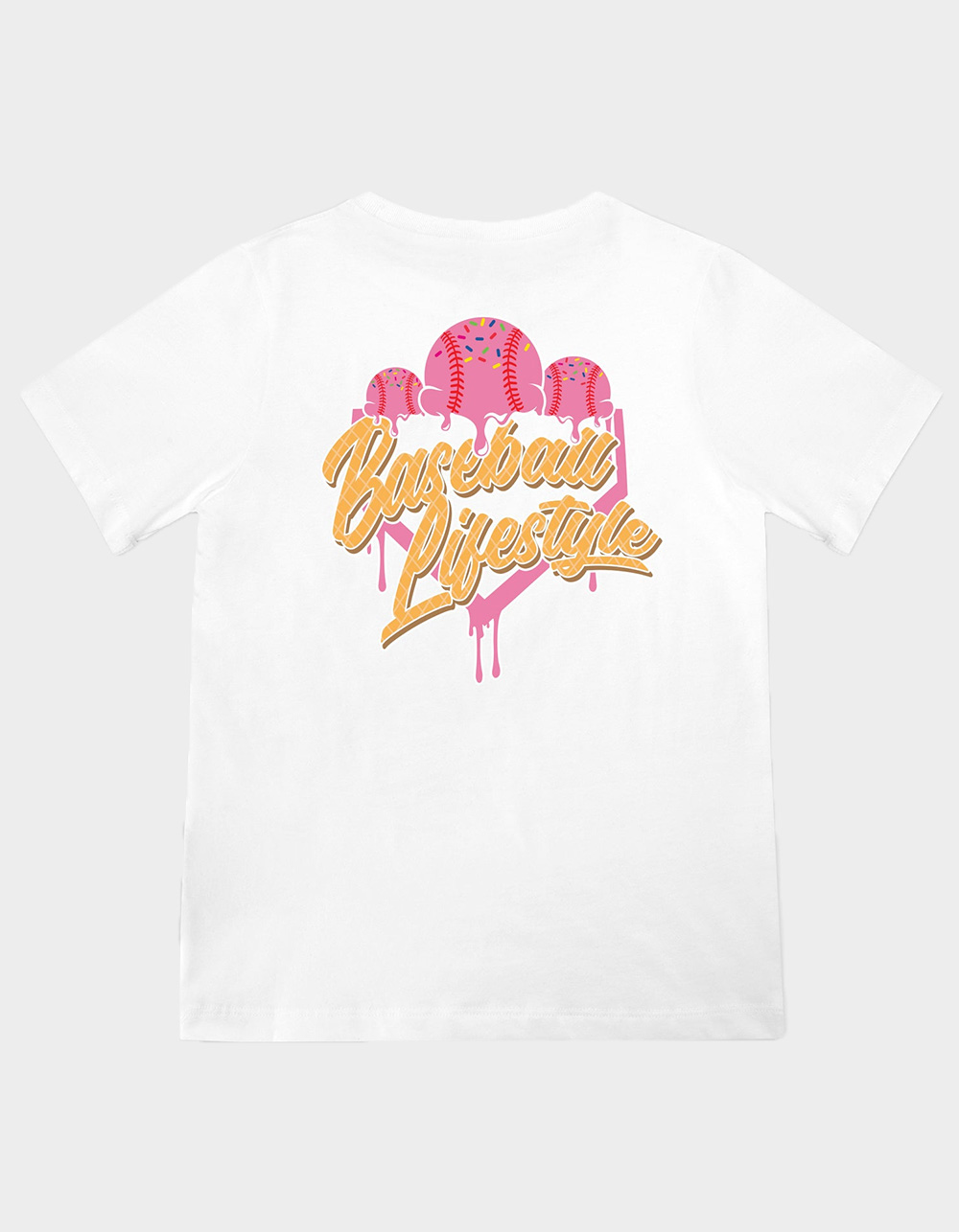BASEBALL LIFESTYLE 101 Ice Cream Boys Tee - WHITE