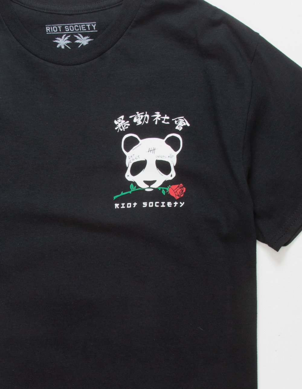 RIOT SOCIETY Panda Skull Mens Tee - BLACK