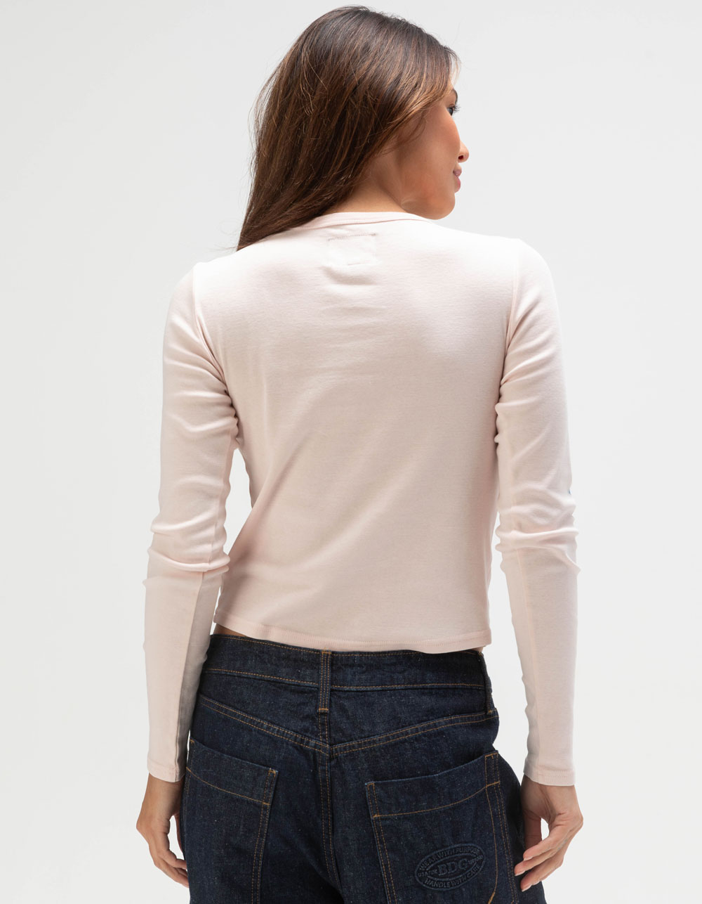 TILLYS x NASCAR Womens Long Sleeve Baby Tee - PINK