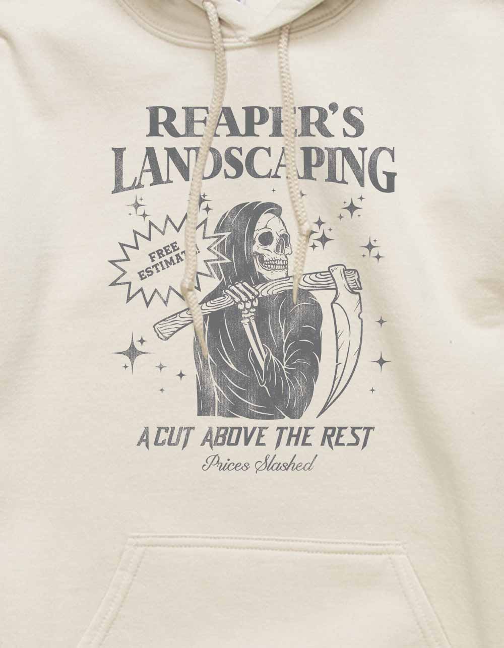 SKELETON Reaper's Landscaping Unisex Hoodie - SAND