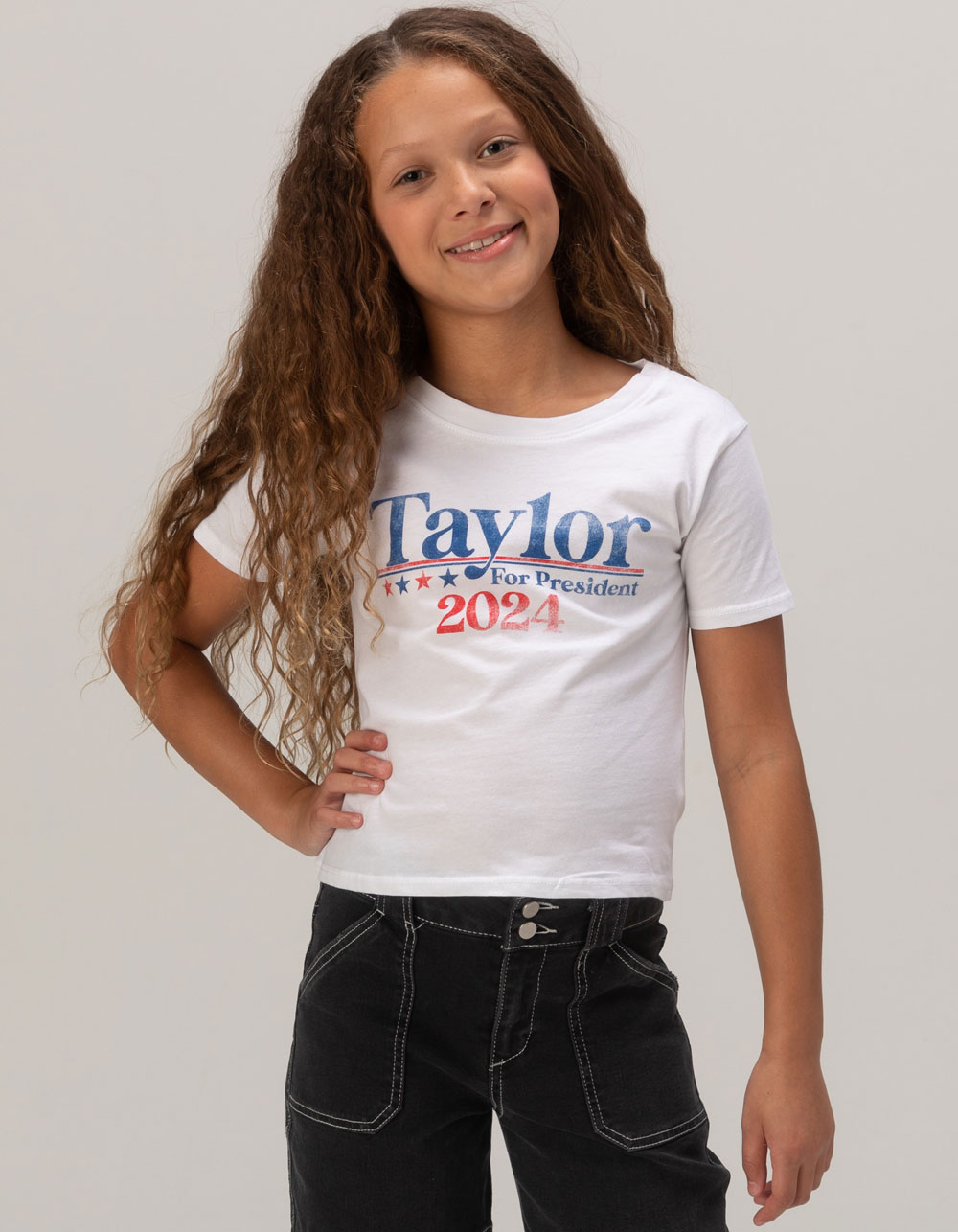 PRINCE PETER Taylor For President Girls Tee - WHITE