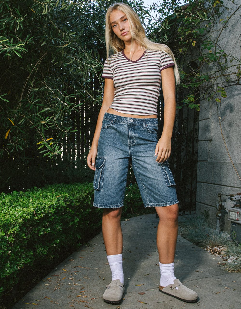 RSQ Womens Cargo Jorts - MEDIUM WASH