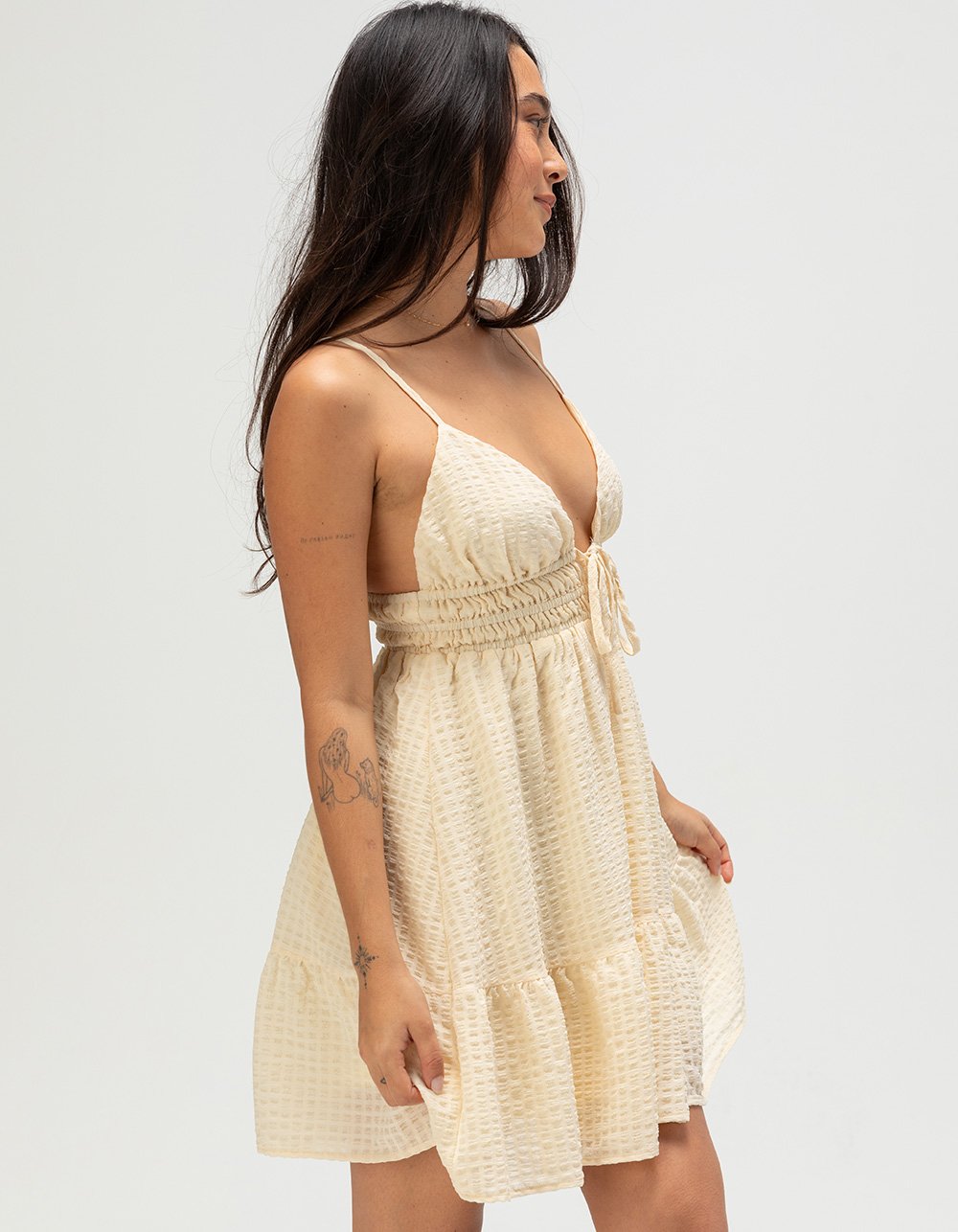 FULL TILT Textured Womens Babydoll Dress