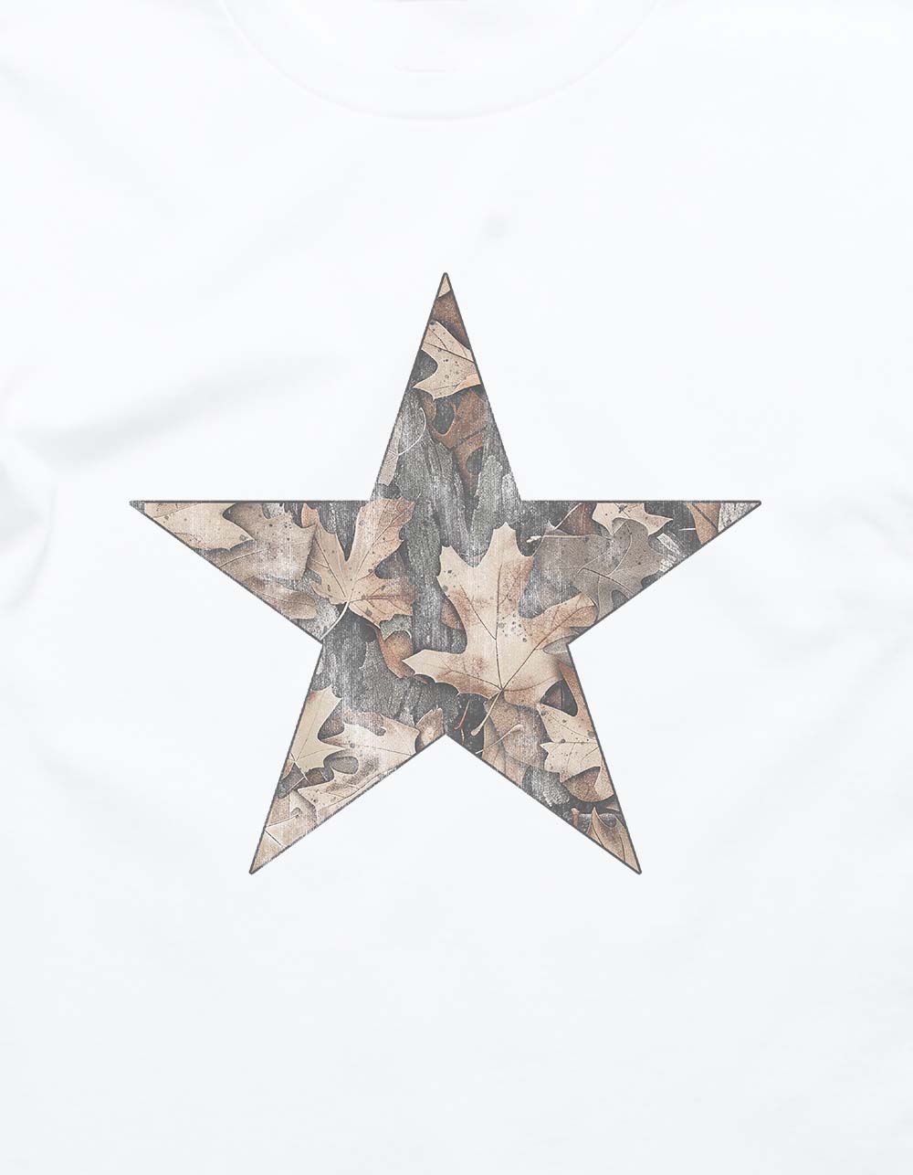 STAR Woodland Unisex Long Sleeve Tee - WHITE