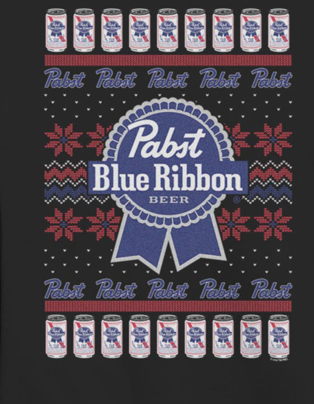 PABST BLUE RIBBON Ugly Holiday Unisex Sweatshirt - BLACK