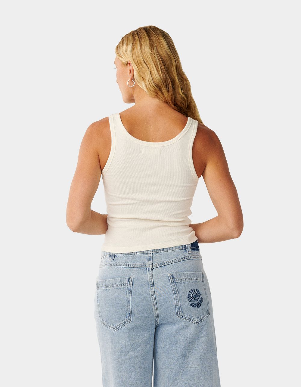 RIP CURL Beach Days Fitted Womens Tank Top - BONE