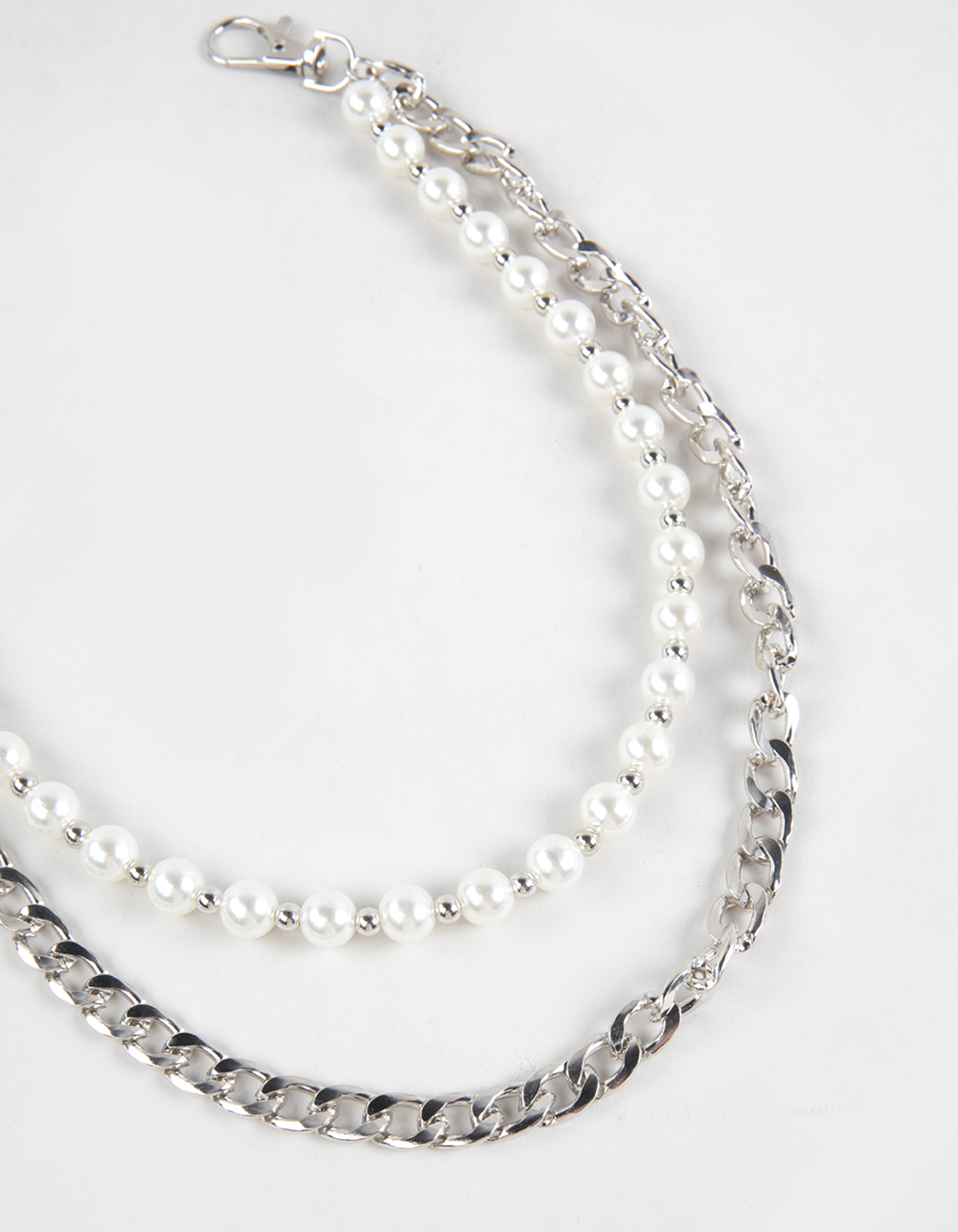 RSQ Pearled Wallet Chain - SILVER