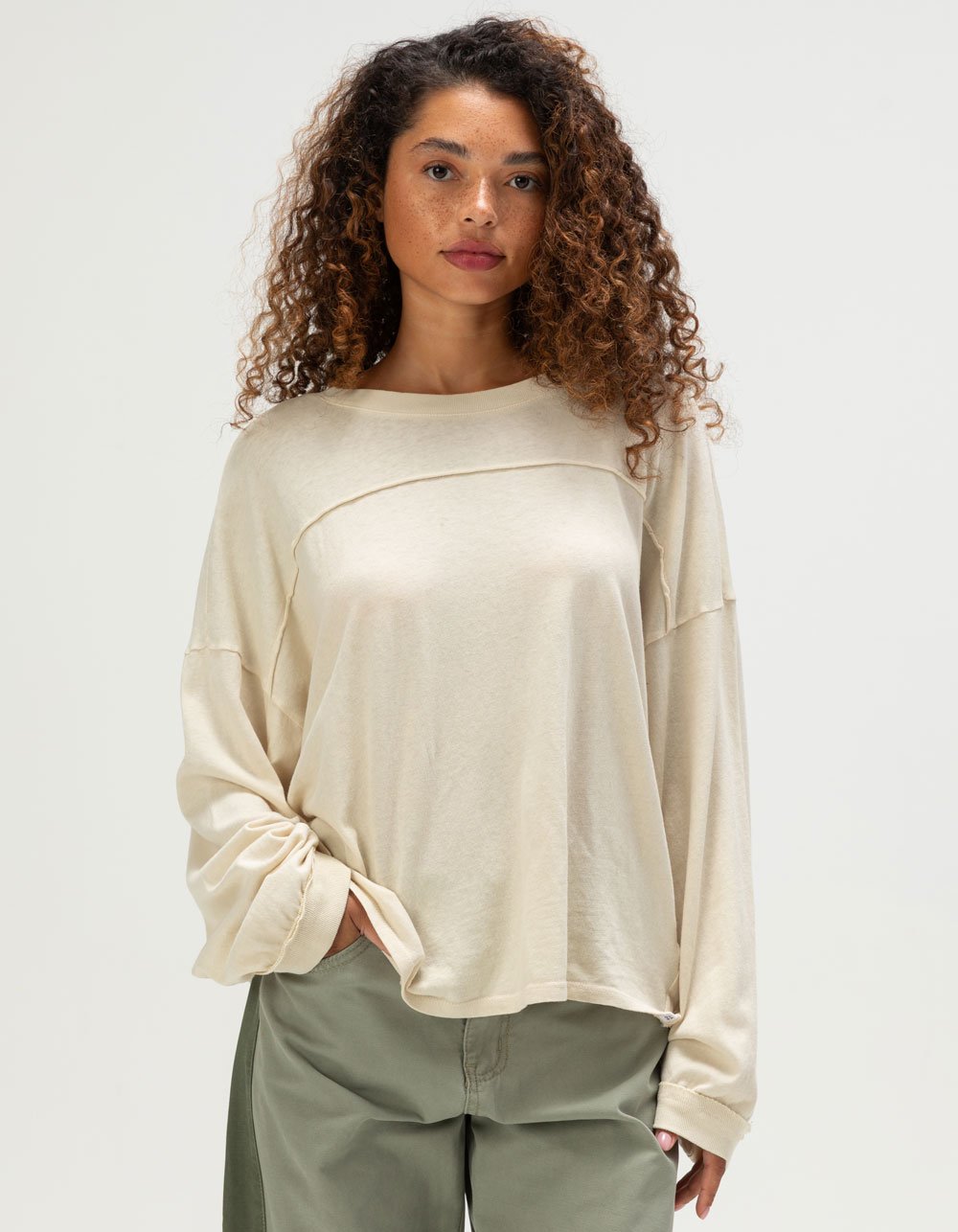 ROXY On My Mind Womens Long Sleeve Top - CREAM
