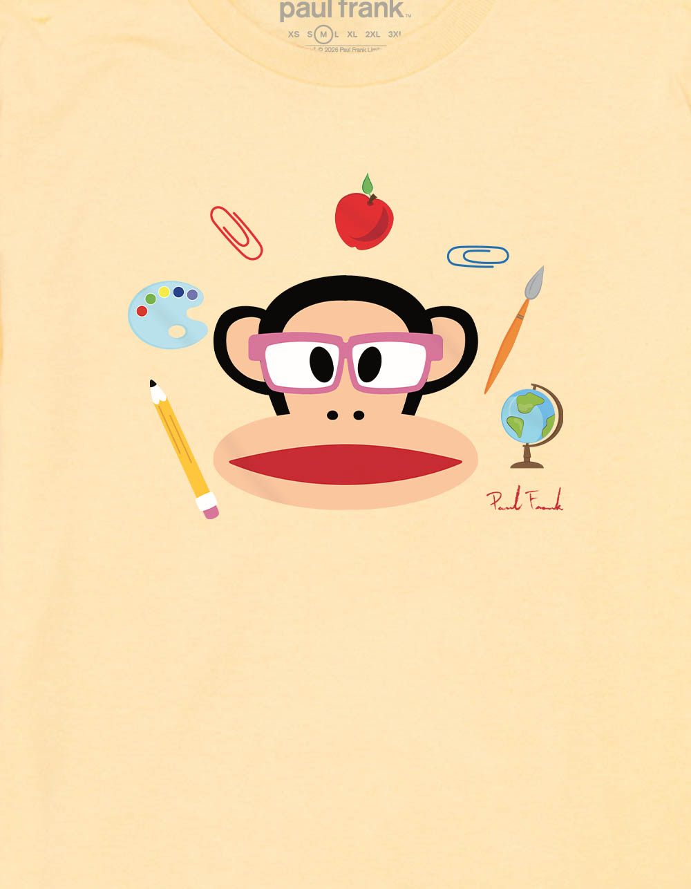 PAUL FRANK Studious Julius Girls Tee - LT YELLOW