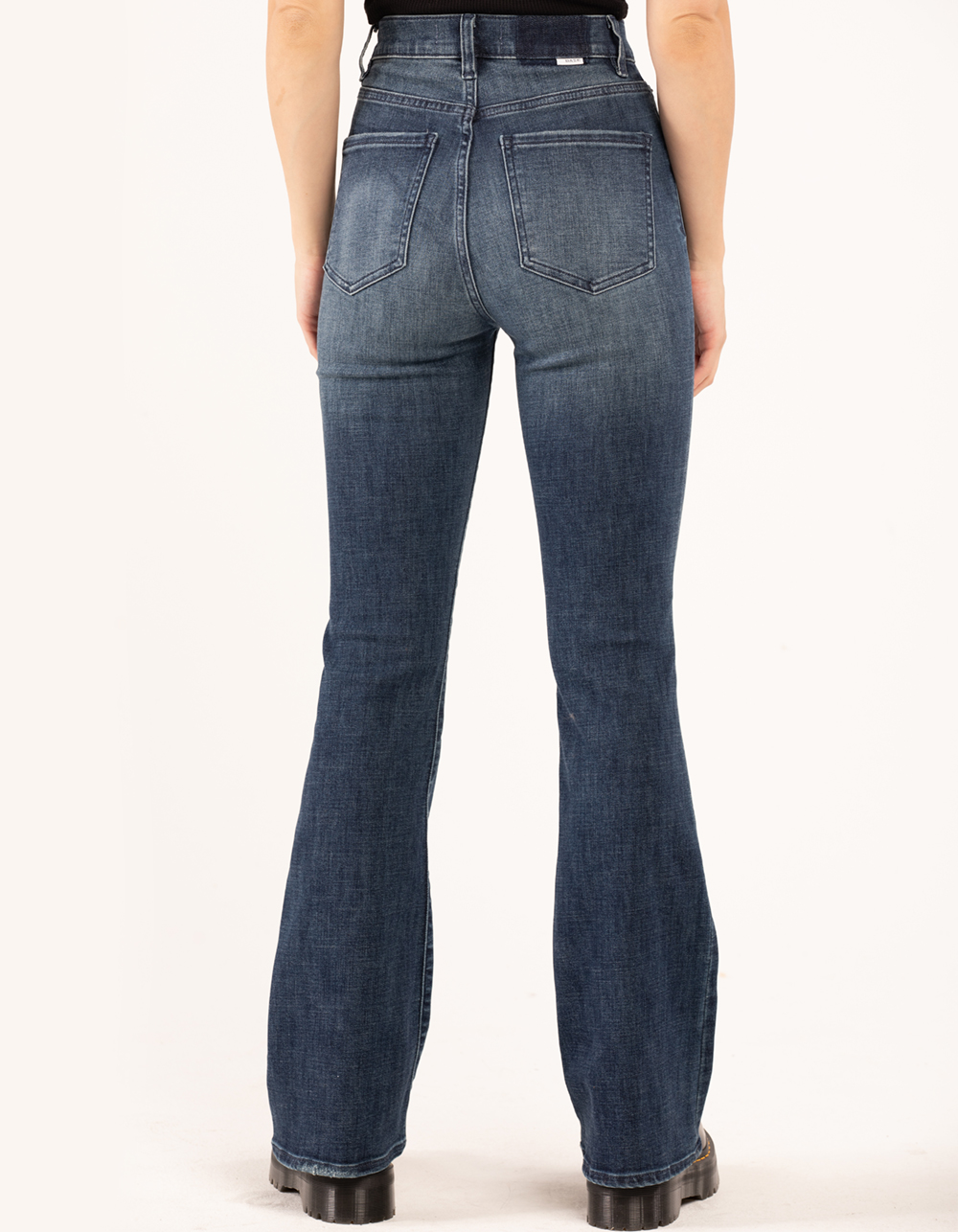 DAZE DENIM Go Getter Womens High Rise Flare Jeans - Dark Wash