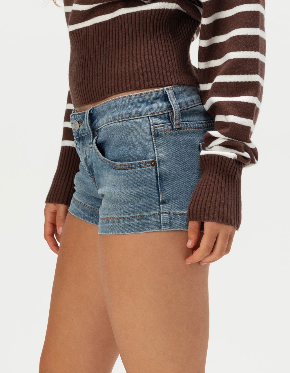 RSQ Womens Low Rise Mini Shorts - MEDIUM WASH