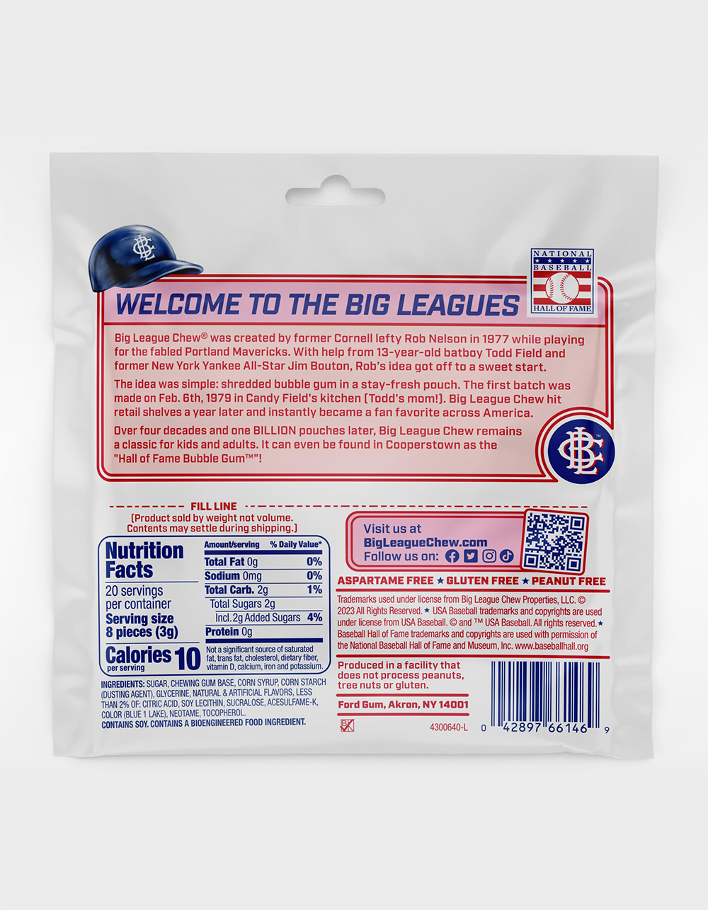 BIG LEAGUE CHEW Blue Raspberry Bubble Gum - MULTI