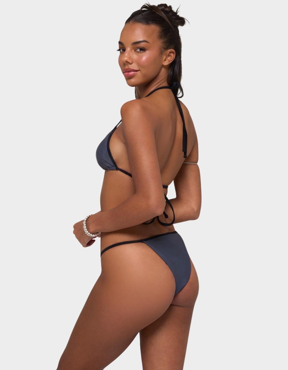 EDIKTED Kenni Ring Contrast Bikini Bottoms - GRAY