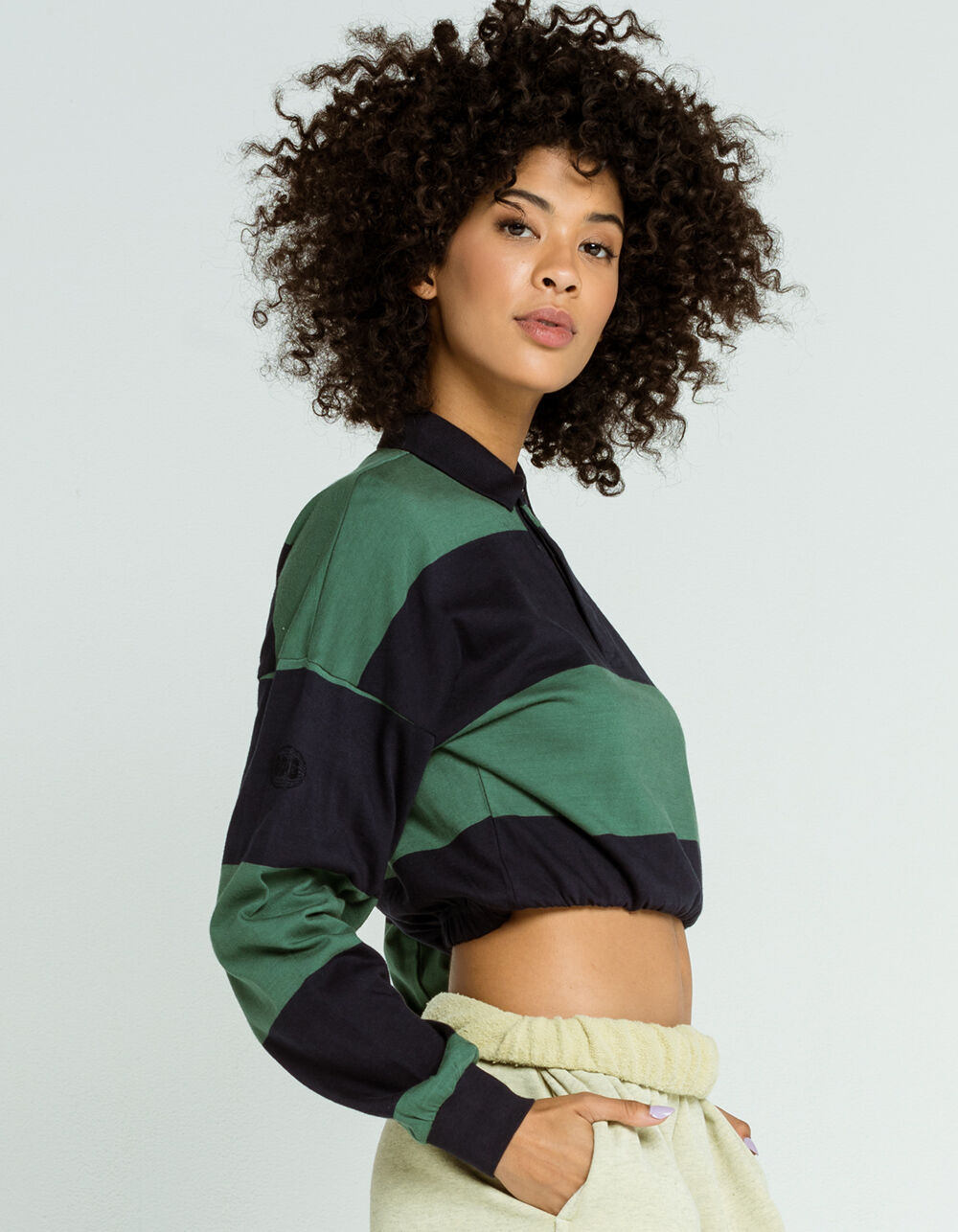 BDG Urban Outfitters Rugby Stripe Womens Tee - GREEN/NAVY | Tillys