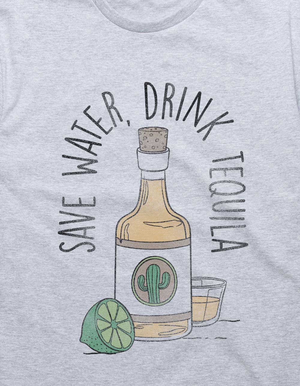 Tequila Save Water, Drink Unisex Tee - HEATHER GRAY