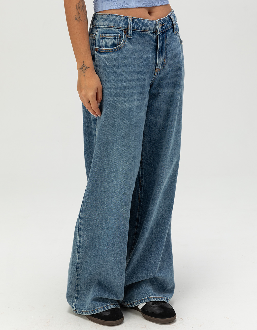 RSQ Womens Mid Rise Wide Leg Jeans