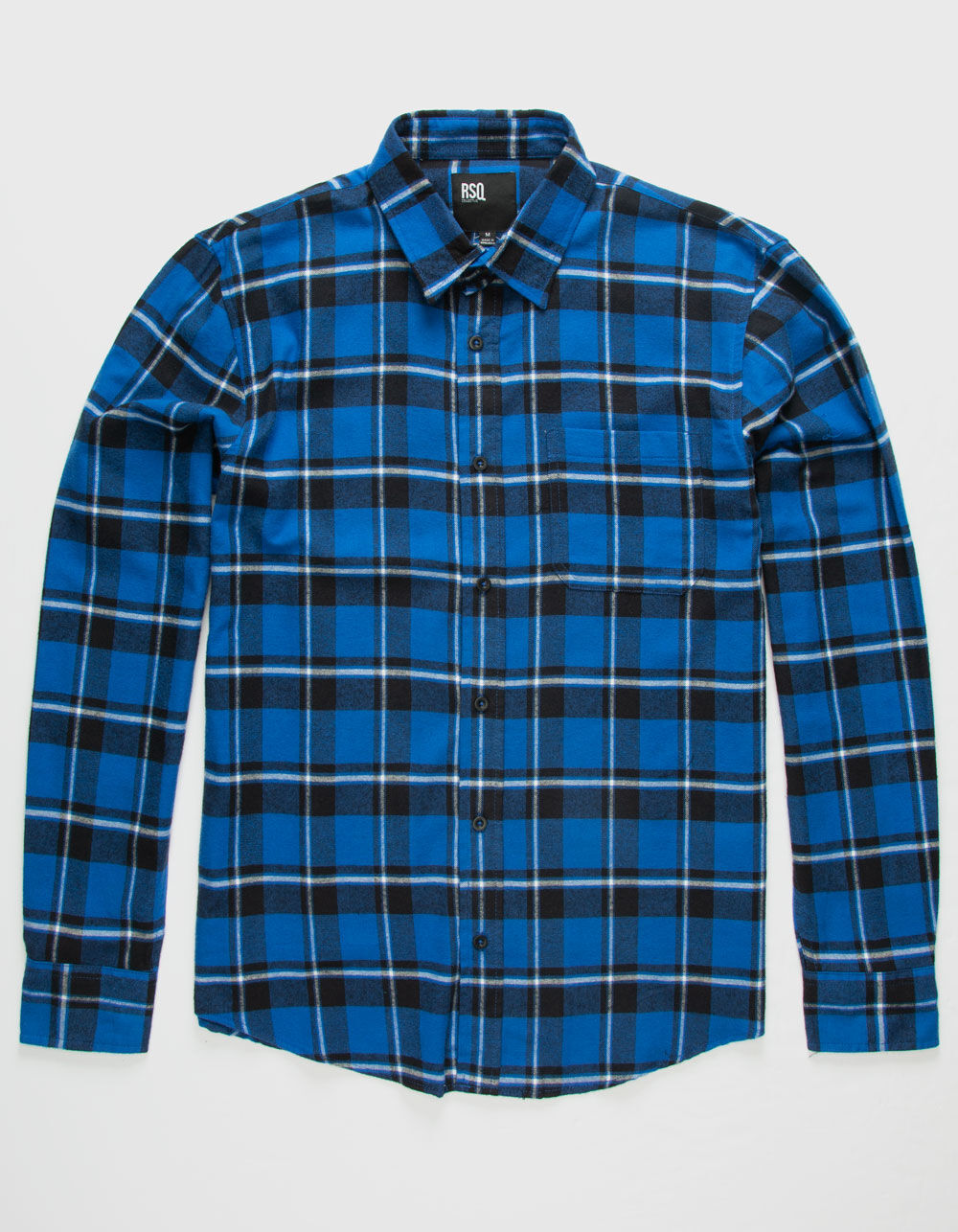RSQ Blues Plaid Mens Flannel Shirt image number 0