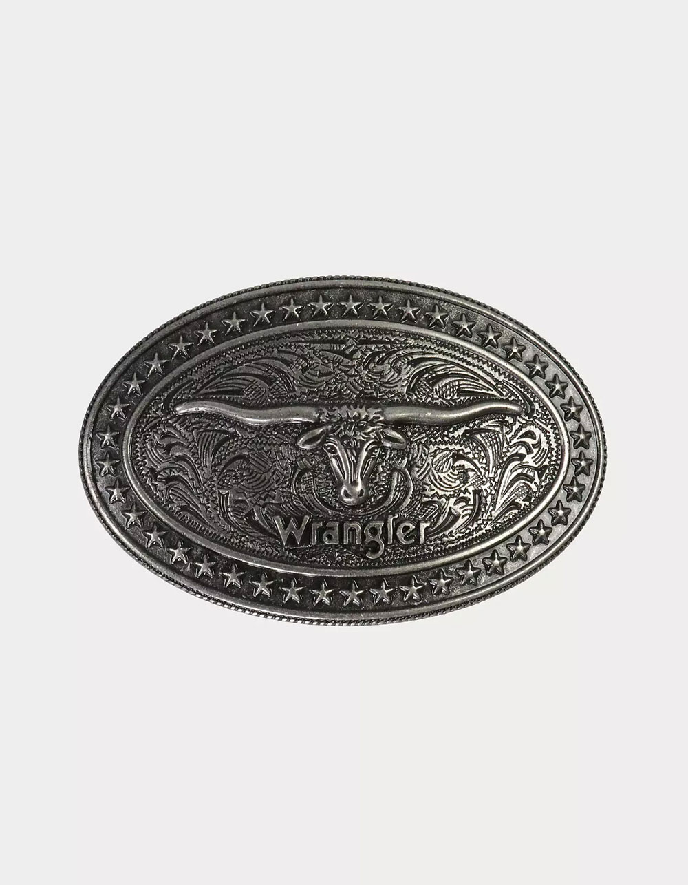 WRANGLER Steer Head Mens Belt Buckle - NICKEL