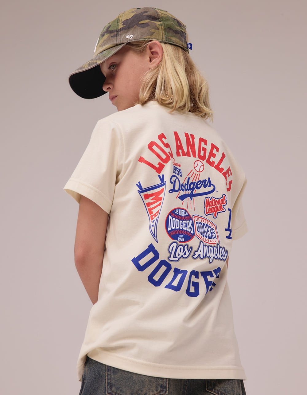 MITCHELL & NESS Los Angeles Dodgers Sport Magnet Boys Tee - NATURAL