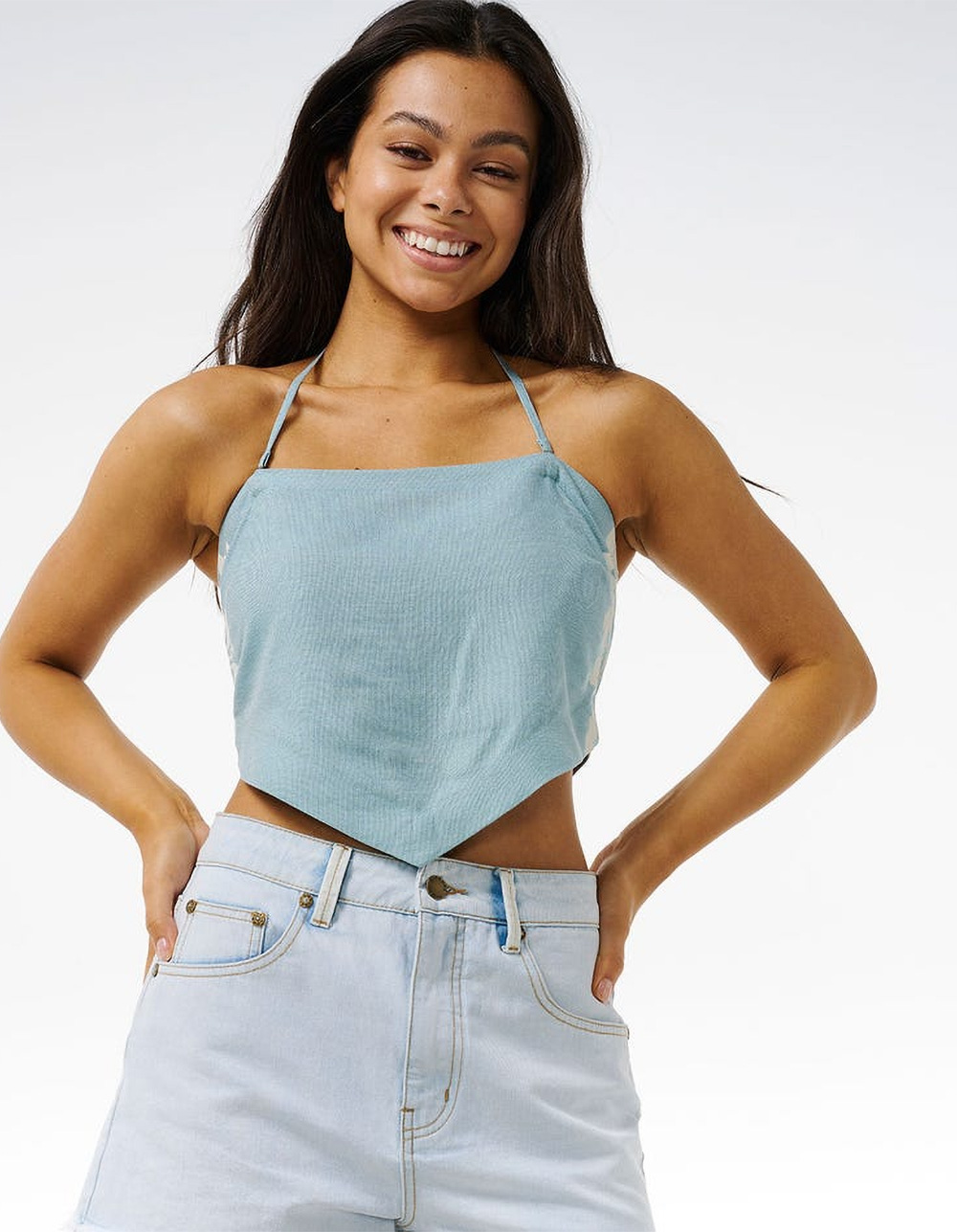 RIP CURL Hibiscus Heat Womens Halter Top - BLUE