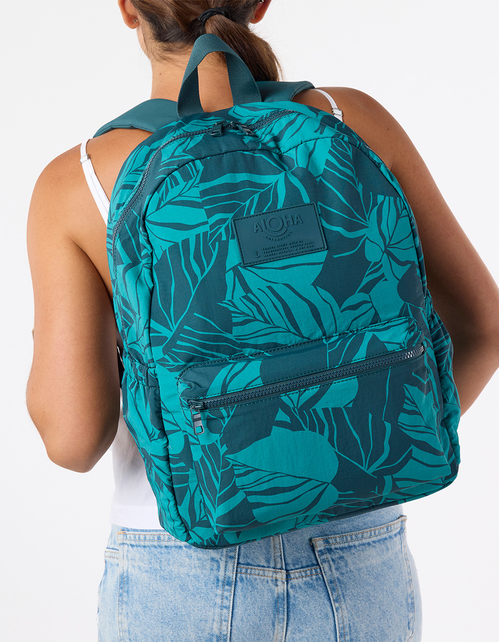 ALOHA COLLECTION Huanani Keep It Light Backpack - TEAL GREEN