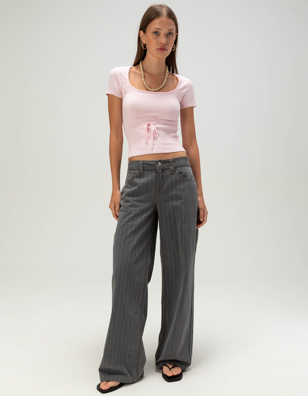 RSQ Womens Banded Bottom Sweater Top - PINK
