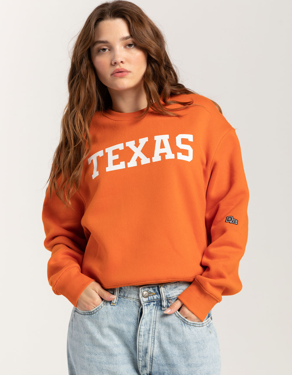 HYPE AND VICE University of Texas Womens Crewneck Sweatshirt