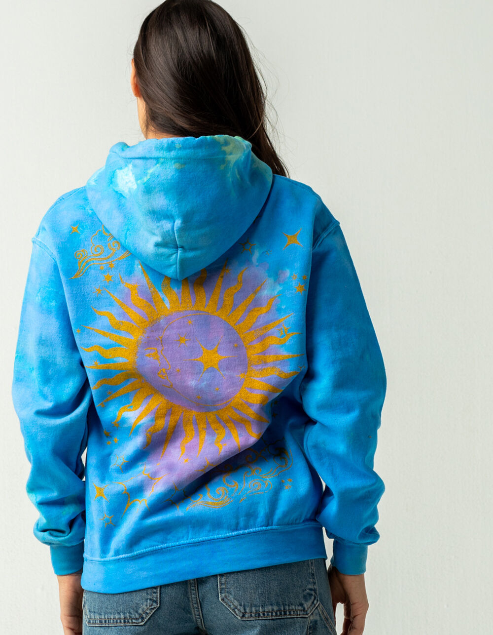 BDG Urban Outfitters Sun Tie Dye Womens Hoodie - BLUE/YELLOW | Tillys