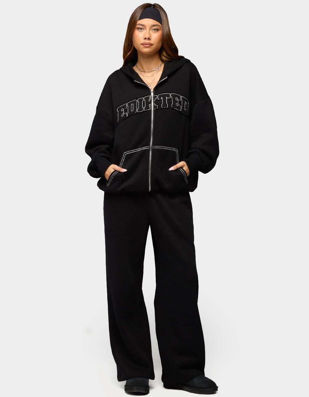 Edikted Forever Oversized Hoodie - BLACK