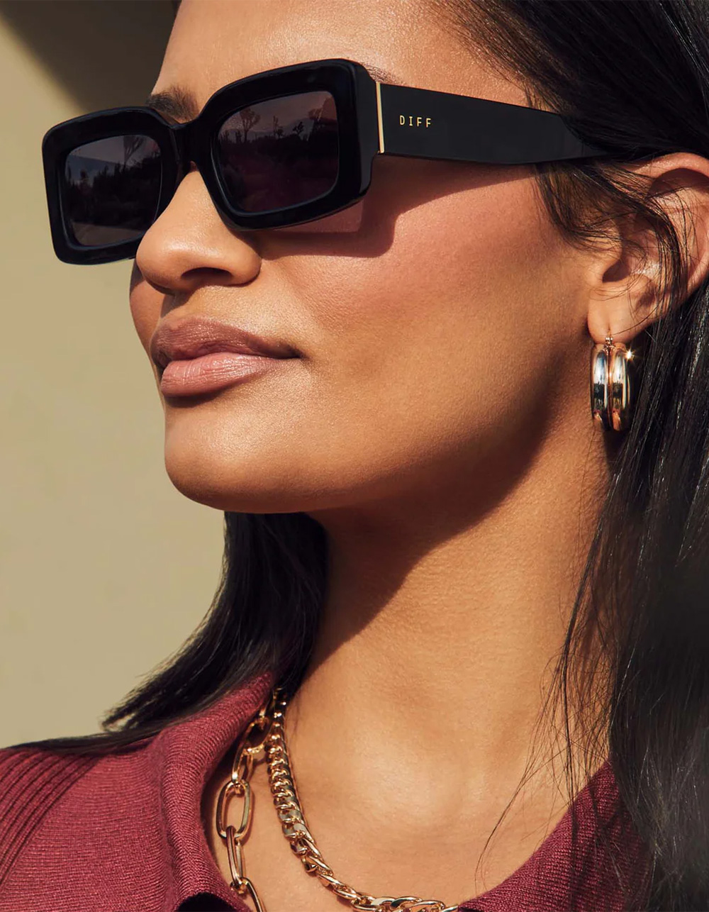 DIFF EYEWEAR Indy Womens Polarized Sunglasses - BLACK