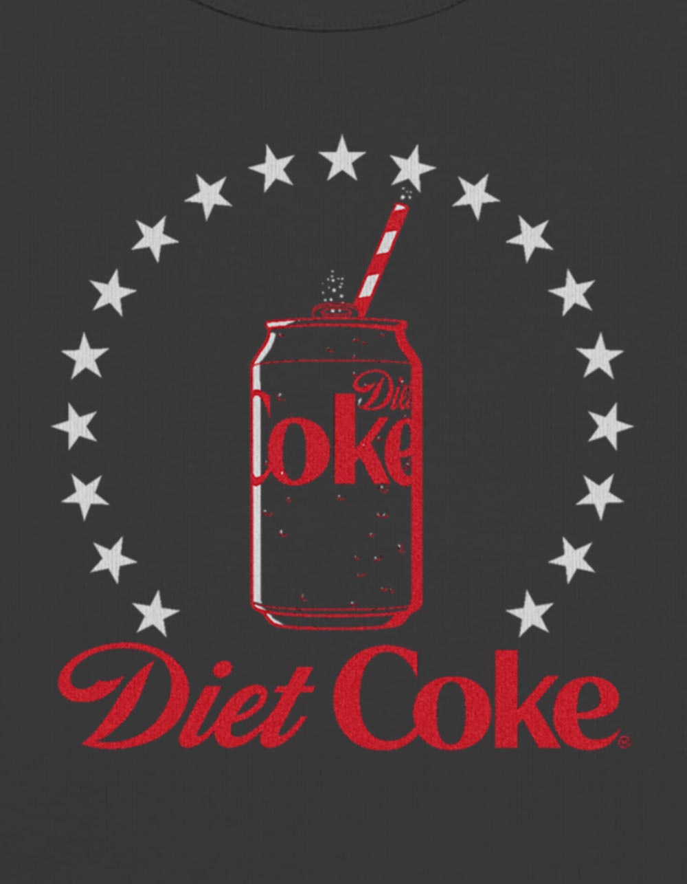 COCA-COLA Diet Coke Stars Womens Baby Tee - BLACK